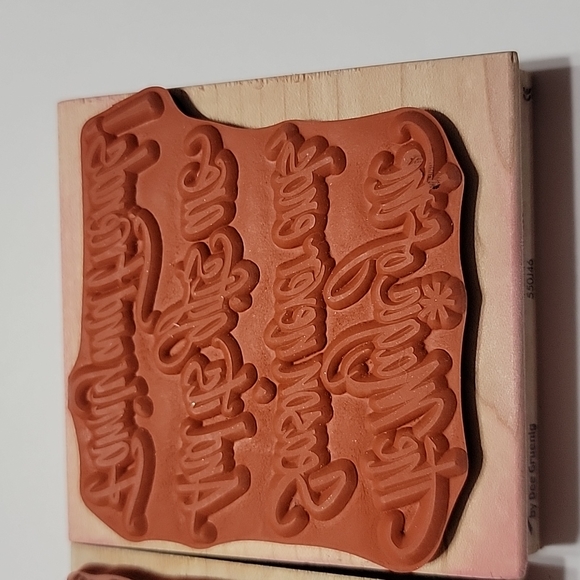 FESTIVE  RUBBER STAMPS WITH INK SET - Picture 6 of 10